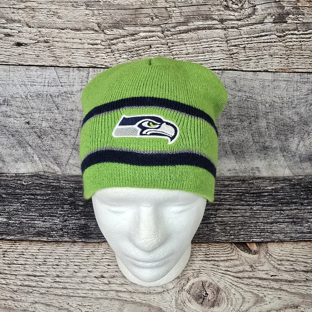 Seattle Seahawks knit beanie hat Cap Official NFL green Blue adult football #12
